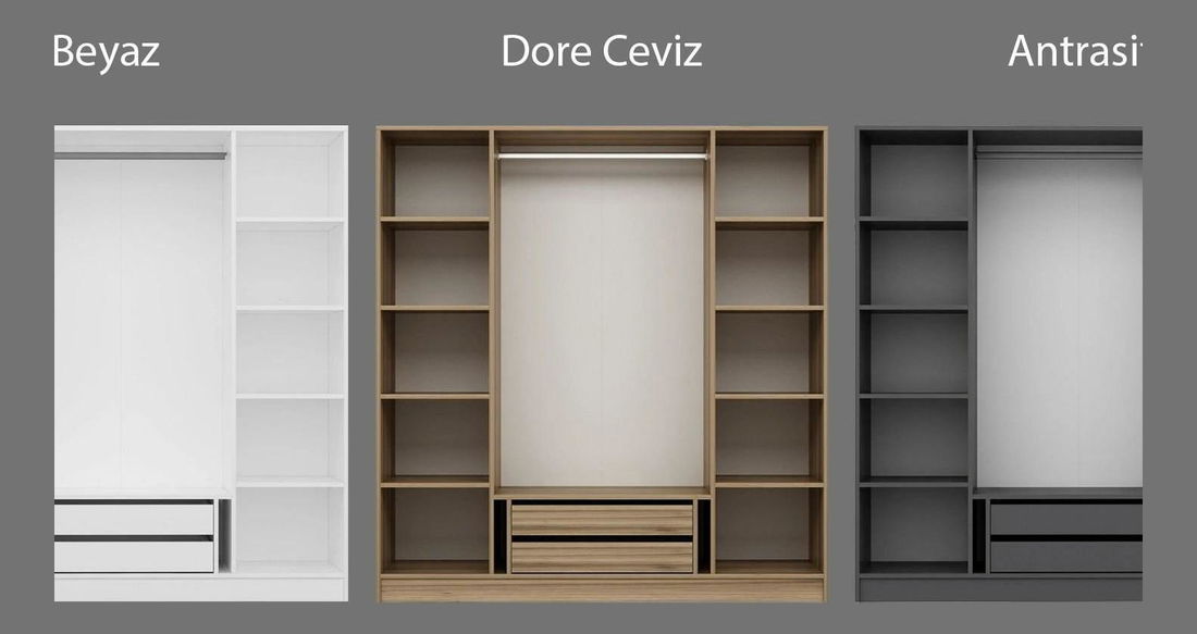 Šatní skříň Kalia 2295 (antracit)