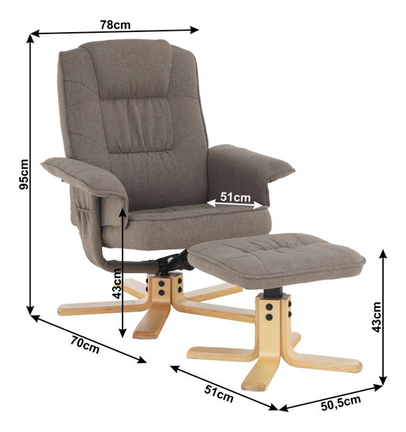 Relaxační křeslo Lerato (hnědošedá)