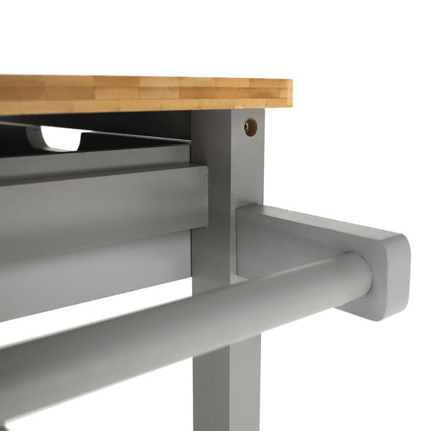 Servírovací vozík Alba (šedá + přírodní)