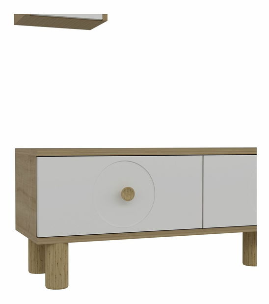 Obývací stěna Dentialo (dub + bílá)