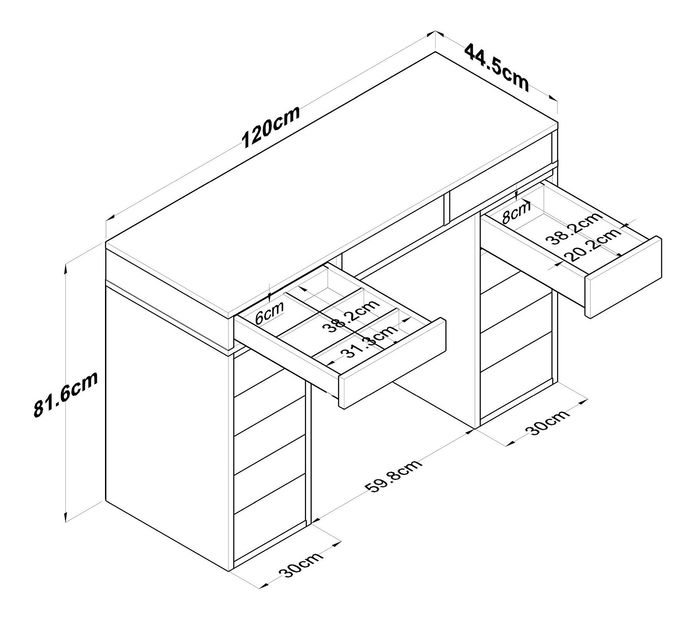 Toaletní stolek Blake 106 (bílá) *bazar