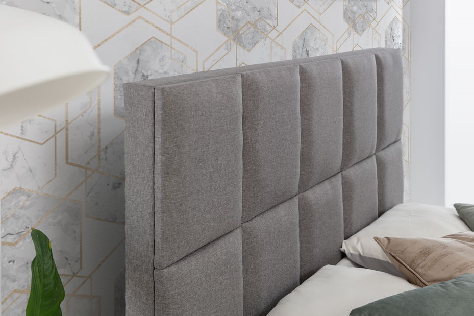 Boxspring postel 160 cm Galasa (světle šedá) (s matracemi a úl. prostorem)