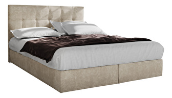 Manželská postel Boxspring 160 cm Porto (béžová) (s matrací a úložným prostorem)