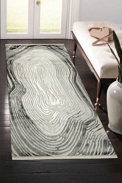 Koberec 80 x 150 cm Amore VII (krémová + černá)