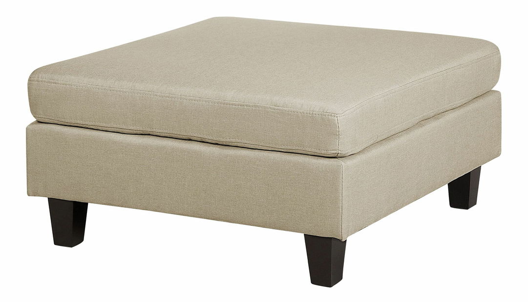 Modulární pohovka FELLE (polyester) (béžová) (pro 3 lidi) (s taburetem)