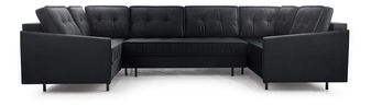 Rohová sedací souprava ve tvaru U Aliran U (černá) (P)