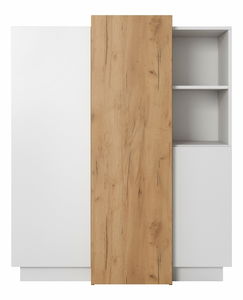 Skříňka Three 3D (dub craft zlatý + bílá)