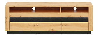 TV stolek/skříňka BRW Ostia RTV2S (dub artisan + dub černý) (s LED osvětlením)
