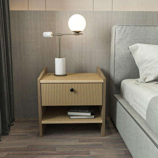 Noční stolek Biurno H (ořech + přírodní)