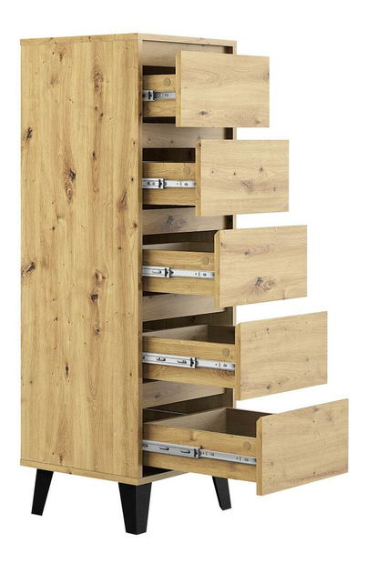 Komoda Brisas 3 (dub artisan + černá)