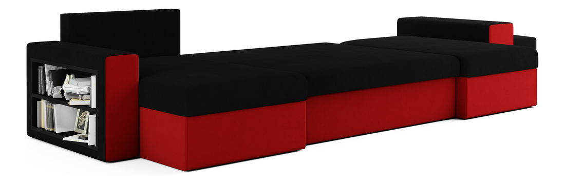 Rohová sedací souprava Baltimore (červená + černá)