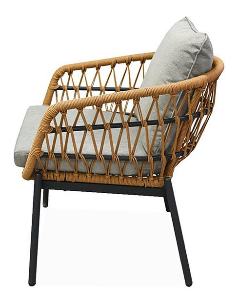 Zahradní sestava Artefactos (přírodní + světle šedá) (pro 4 osoby)