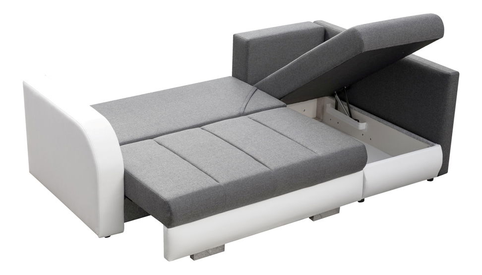 Rohová sedací souprava Rubella (hnědá + bílá) (P)