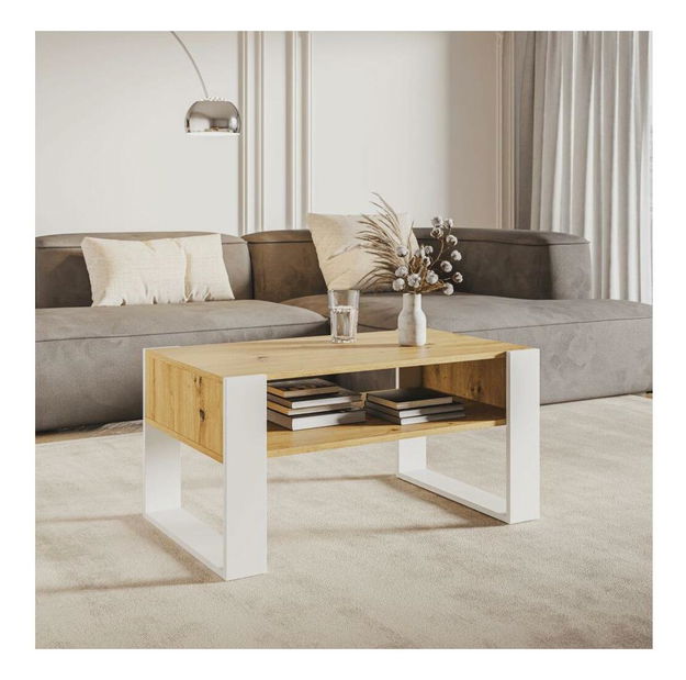 Konferenční stolek Corosta 1 (dub artisan + bílá)