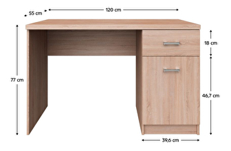 PC stůl Topta Typ 36 1D1S120 (dub sonoma)