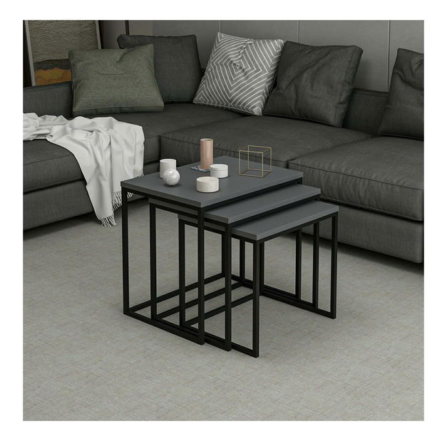 Set 3ks. konferenčních stolků Lokeku 2 (antracit)