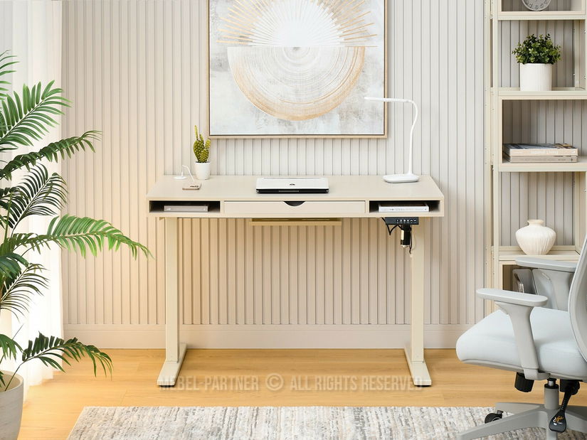 PC stolek s nastavitelnou výškou Occott 120 (krémová)