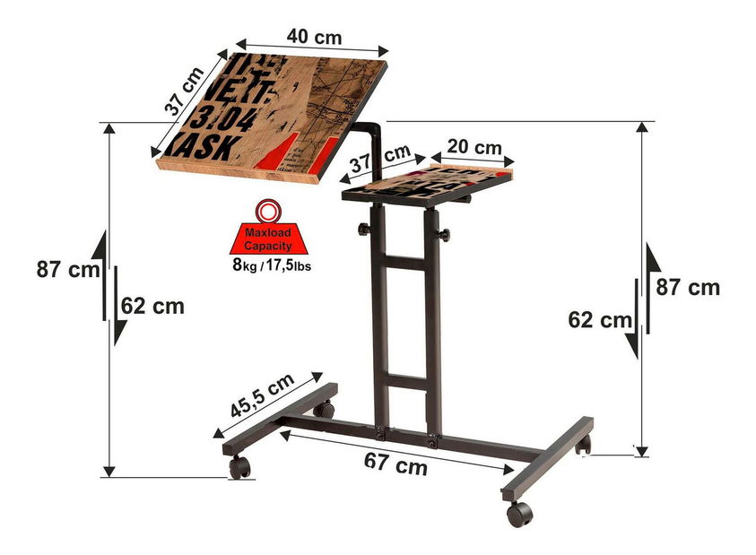 Stojan na notebook Pobenu 1 (borovice atlantická + černá)