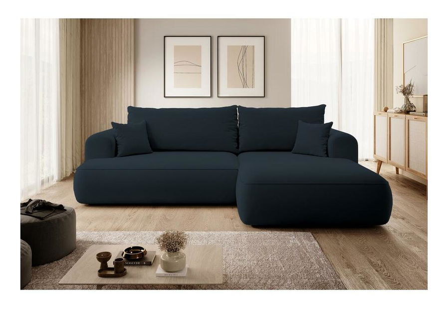 Rohová sedací souprava Olivo I (P) (modrá + černá)
