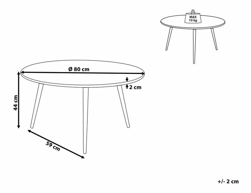 Konferenční stolek TENESI (MDF) (černá)