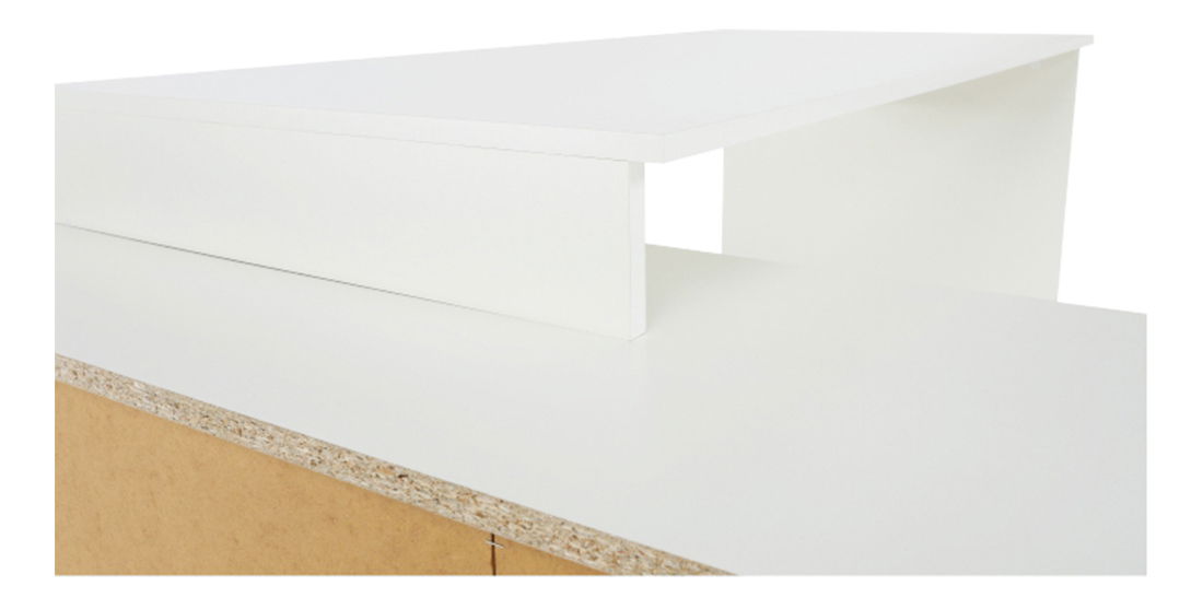 Rohový PC stolek Bill (bílá + beton)