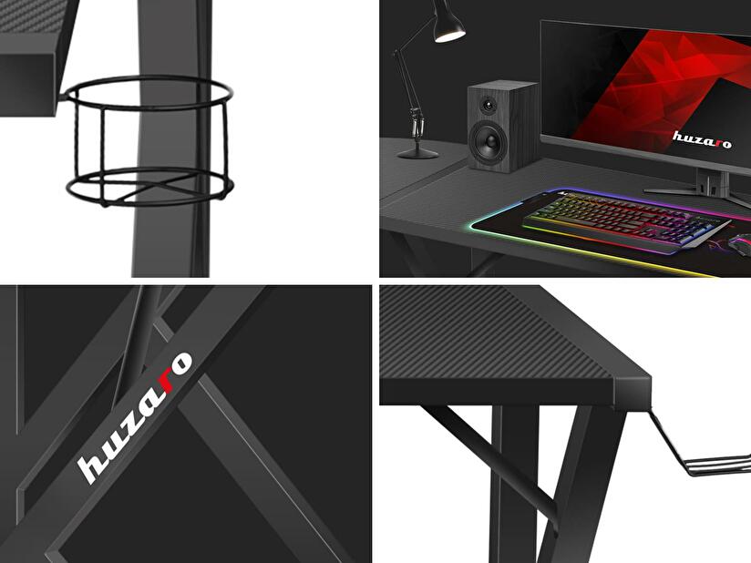 Rohový PC stolek Hyperion 6.3 (černá)