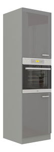 Skříňka vysoká pod pečící troubu Milo 60 DP-210 2F (šedá + šedý lesk)