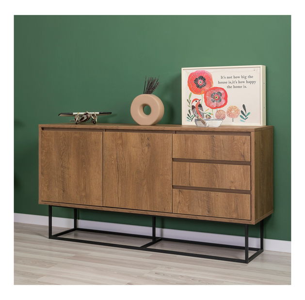 Sada nábytku do obývacího pokoje Laxi 6 (ořech + černá)