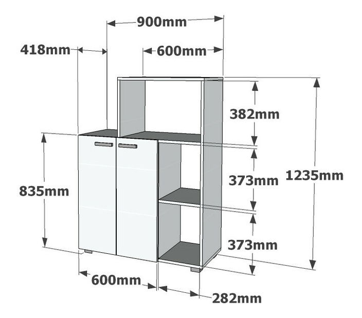 Kuchyňská skříňka Paris (Bílá)