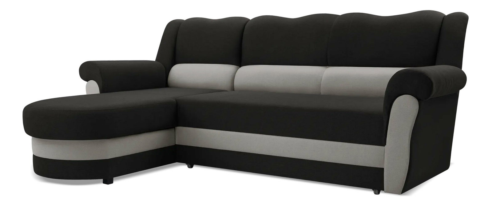 Rohová sedacia súprava Burdur (černá + šedá) (L)