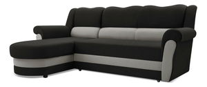 Rohová sedacia súprava Burdur (černá + šedá) (L)