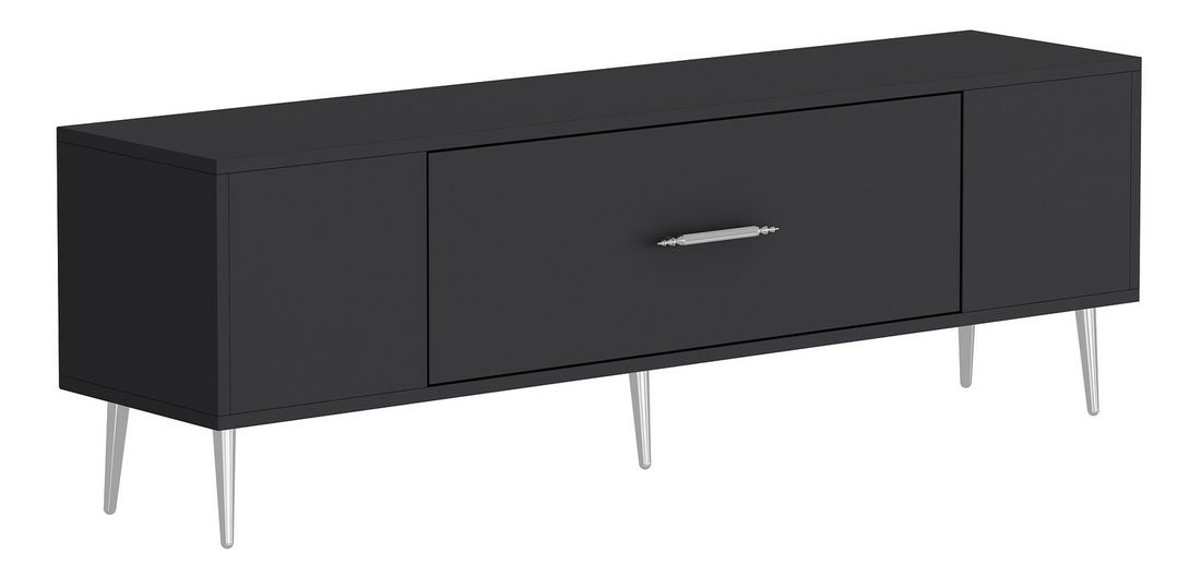 TV stolek/skříňka Dekondino (antracit + stříbrná)