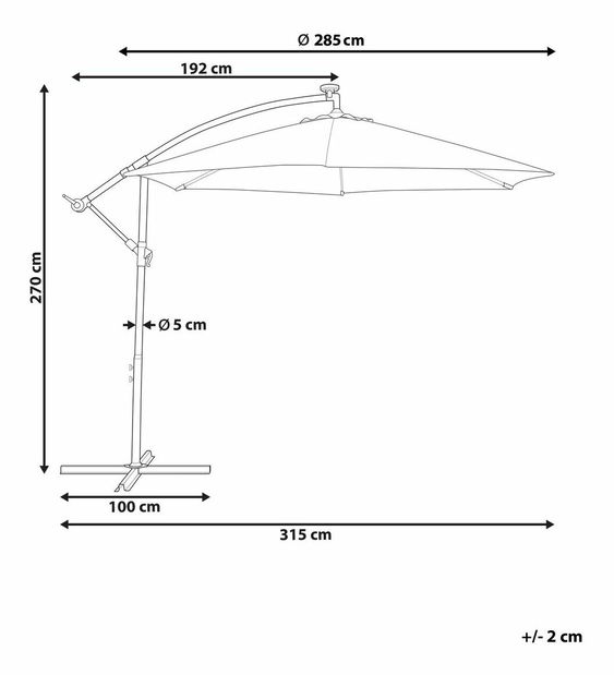 Zahradní slunečník CAVARO (šedá)