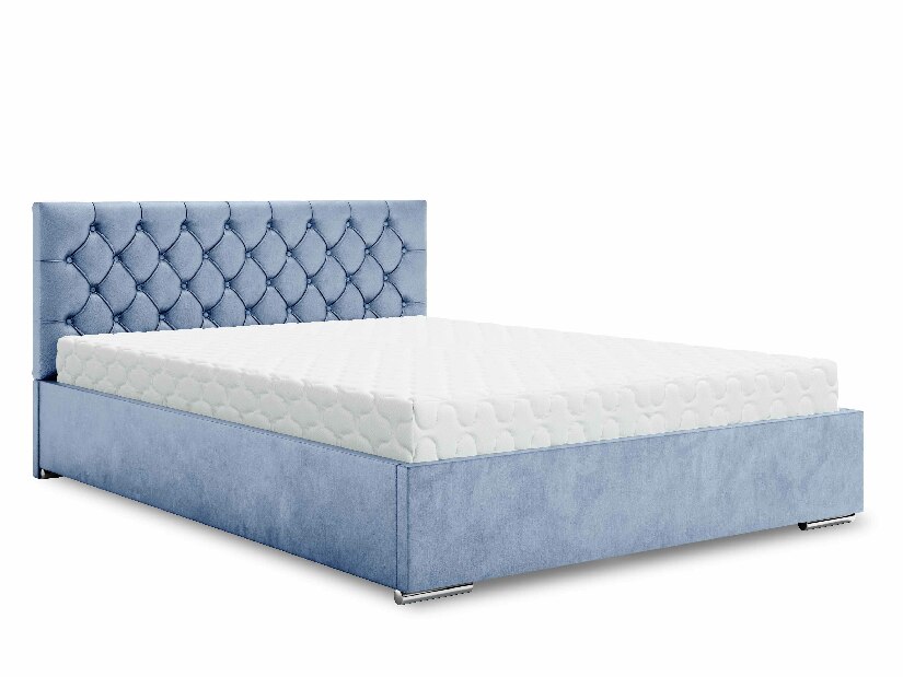 Manželská postel 120 cm Danita (světle modrá) (s roštem a úložným prostorem)