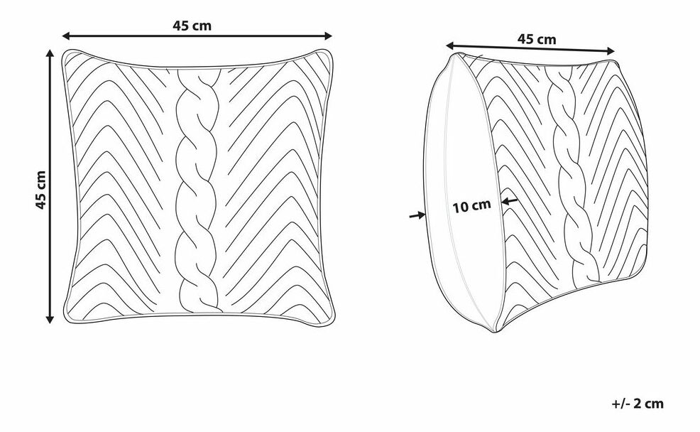 Polštář 45 x 45 cm KONDE (bavlna) (šedá)
