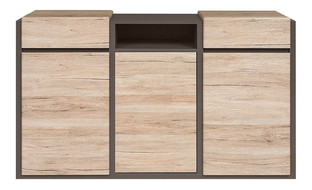 Komoda BRW Author KOM3D2S/10/16 (Láva + Dub Sanremo světlý)