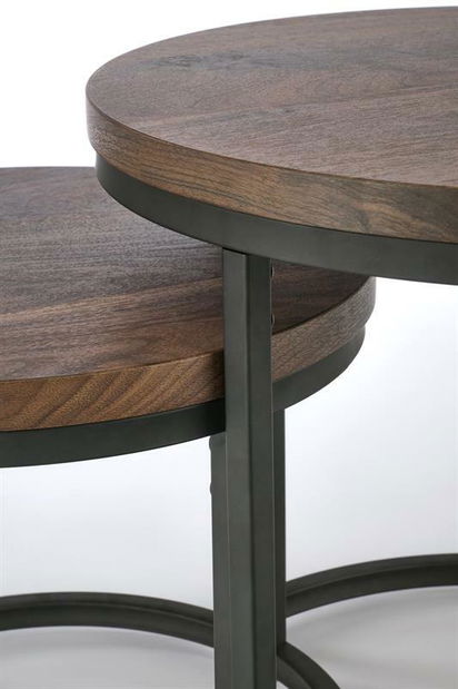 Set 2 ks. konferenčních stolků Owen (ořech+ černá)