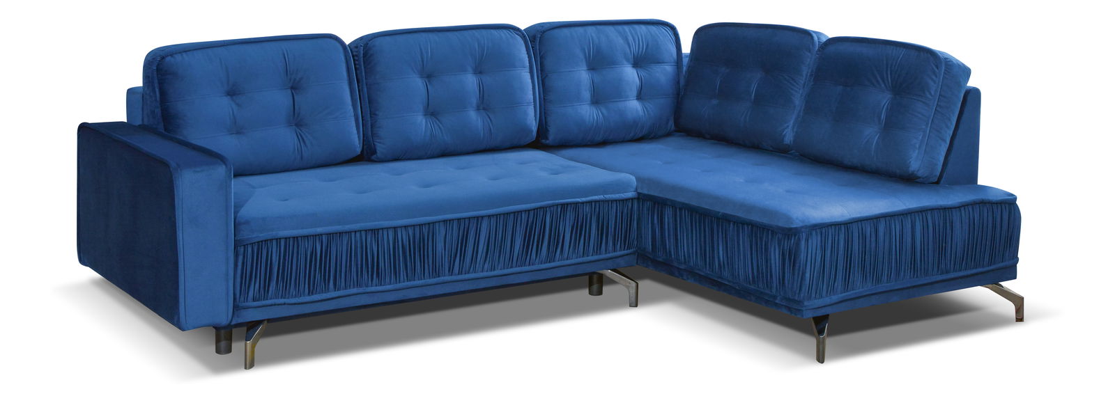 Rohová sedací souprava Variana (tmavě modrá) (P)