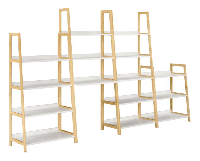 Regál Keon 1 (bílá + přírodní)