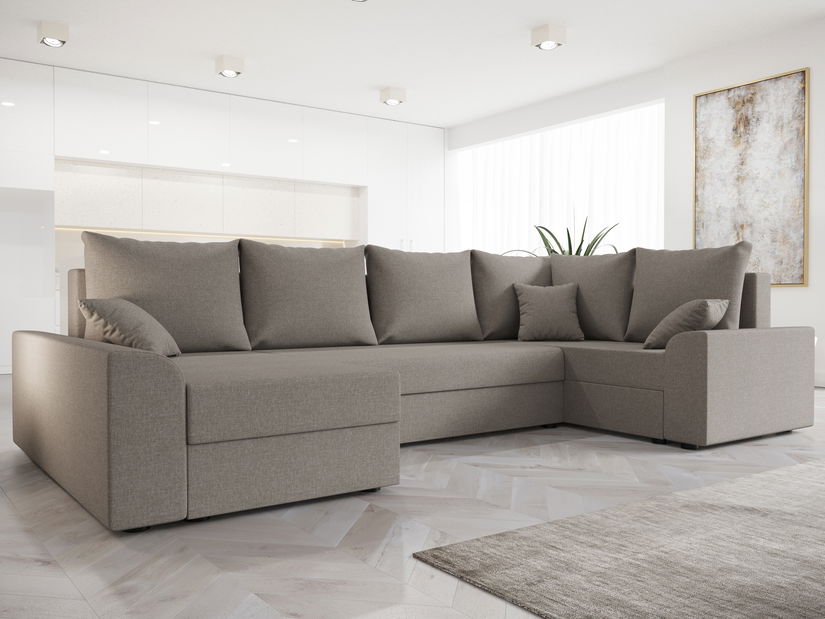 Rohová sedací souprava Dusk Long (béžová) (P)
