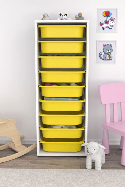 Organizér na hračky Dremonka 11 (žlutá + bílá)