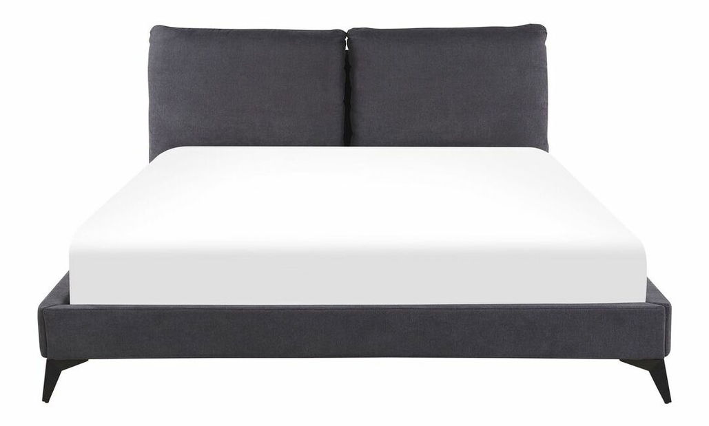 Manželská postel 180 cm MELIA (polyester) (tmavě šedá) (s roštem)