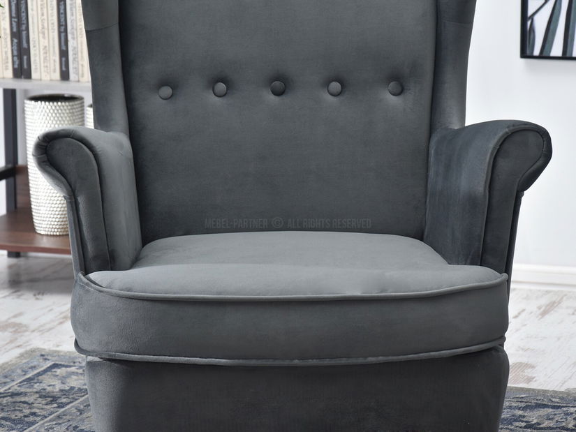 Křeslo ušák Margis (šedá)