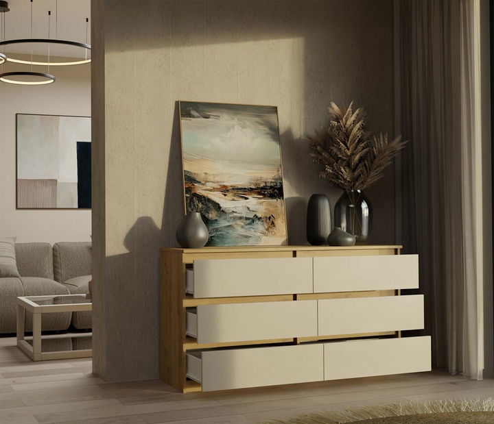 Komoda Musecalo 6 140 (dub artisan + kašmír)