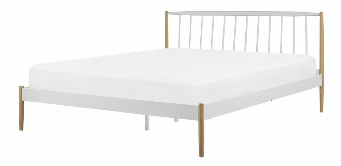 Manželská postel 180 cm MARES (bílá) (s roštem)