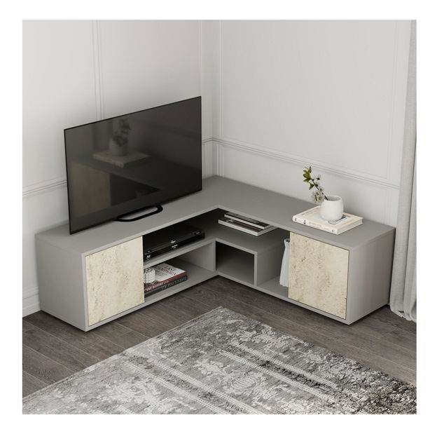 TV stolek/skříňka Rosyna (šedý travertin)