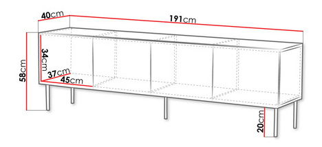 TV skříňka/stolek Azanat 4D (ořech warmia)