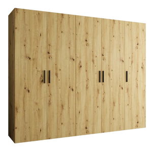 Šatní skříň 250 cm Borry 1 (dub artisan + černá)