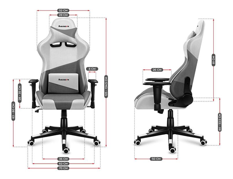 Herní křeslo Fusion 6.2 (bílá + šedá)