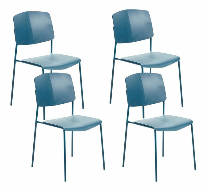 Set 4 ks jídelních židlí Augustino (modrá)
